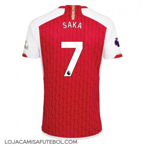 Camisa de Futebol Arsenal Bukayo Saka #7 Equipamento Principal 2023-24 Manga Curta